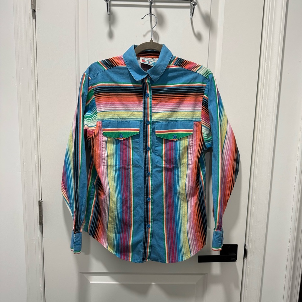 Men’s Vintage Wrangler Multicolor Striped Button Down Shirt